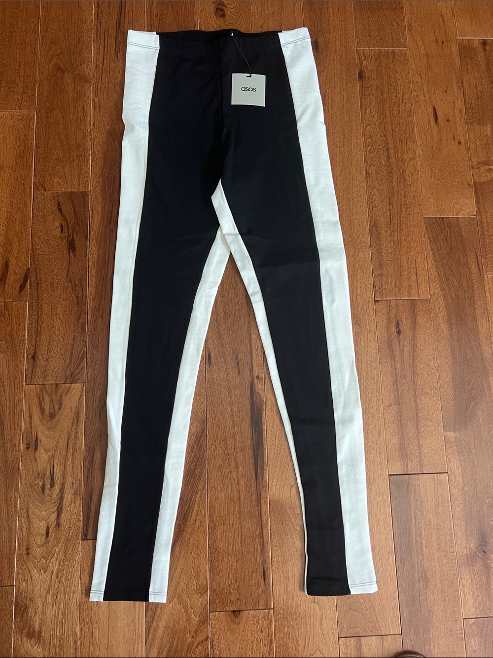 ASOS Black Leggings with White Side Panels